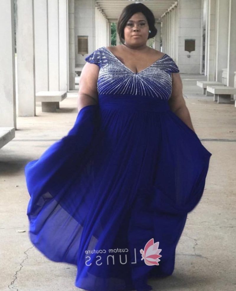 royal blue gown for plus size