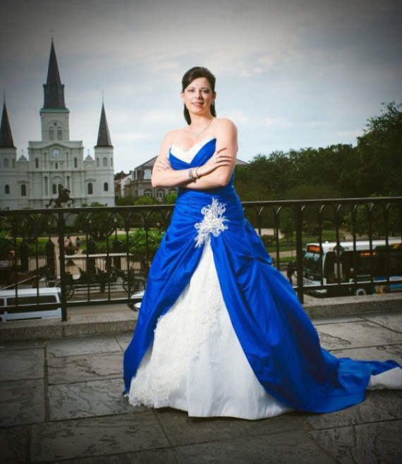 Wedding Dresses With Blue Accents Wedding Gowns With
